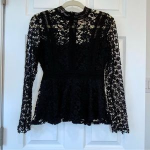 Long Sleeve peplum top in Black Size Small I. Madeline